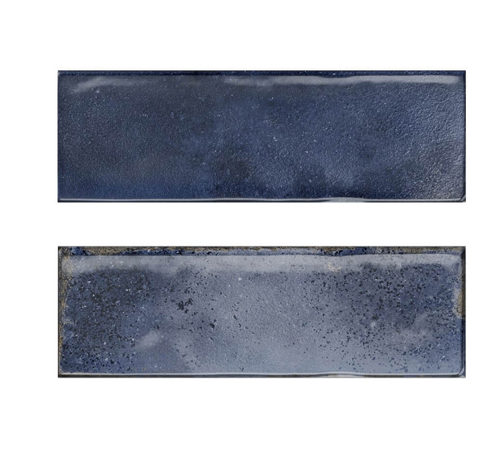 Blue patterned wall tiles